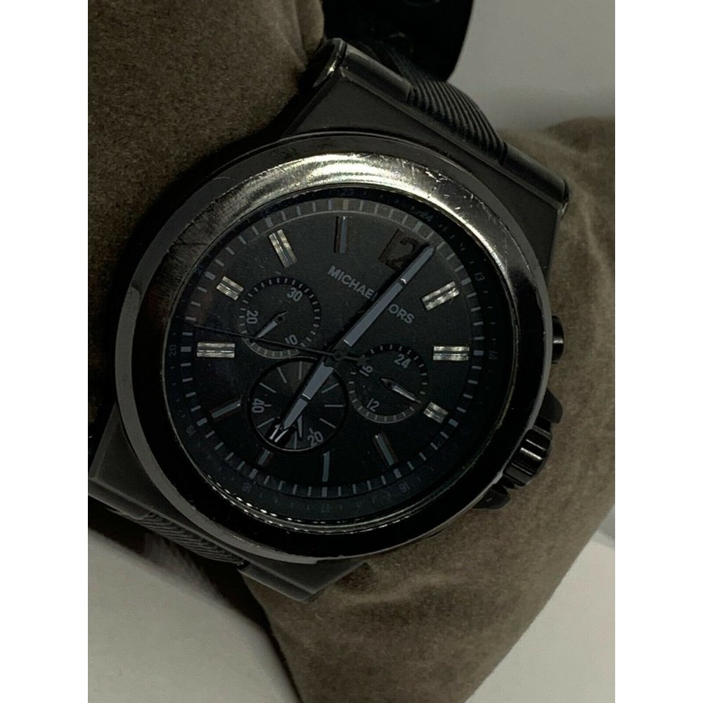 Michael Kors Mk8152 Men's Black Silicone Analog Bl